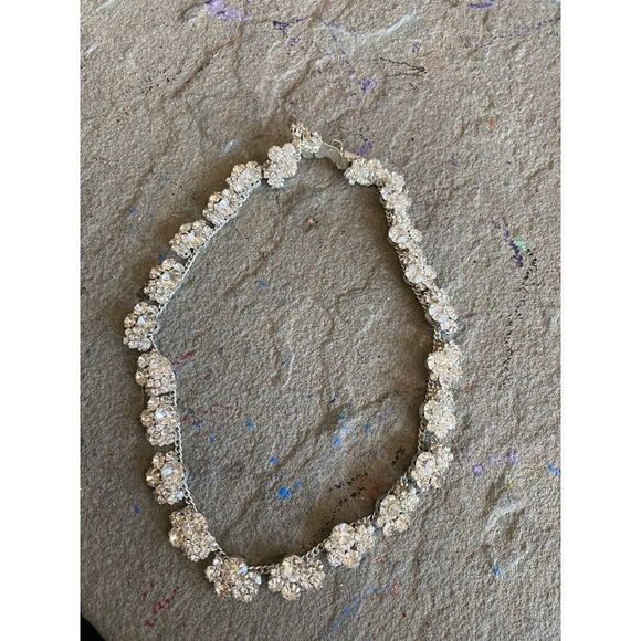 Estate Necklace Rhinestone Glam 1950s NG Collar Beautiful Hollywood - Picture 6 of 10